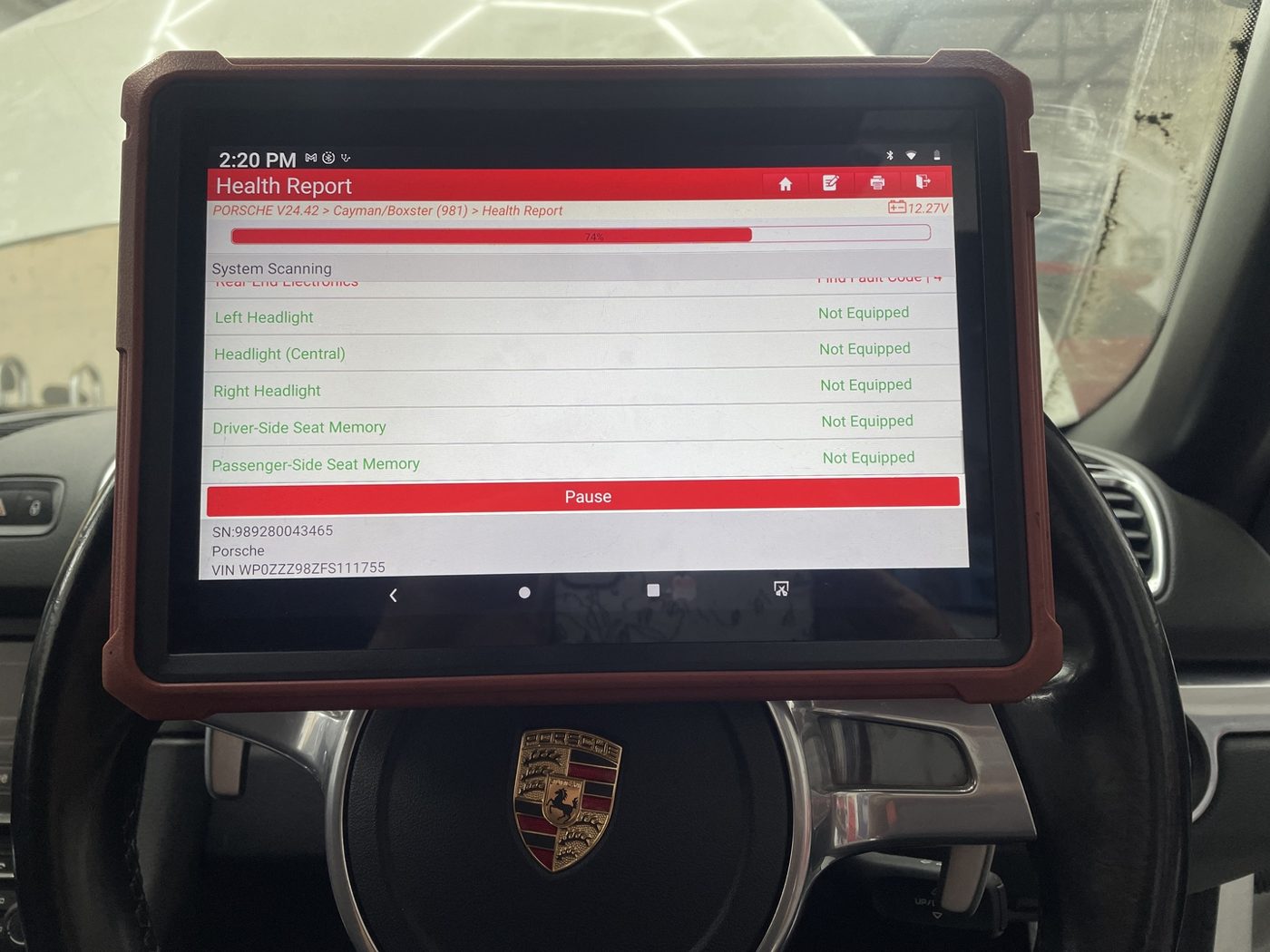 Porsche Cayman Boxster Diagnostic Health Scan